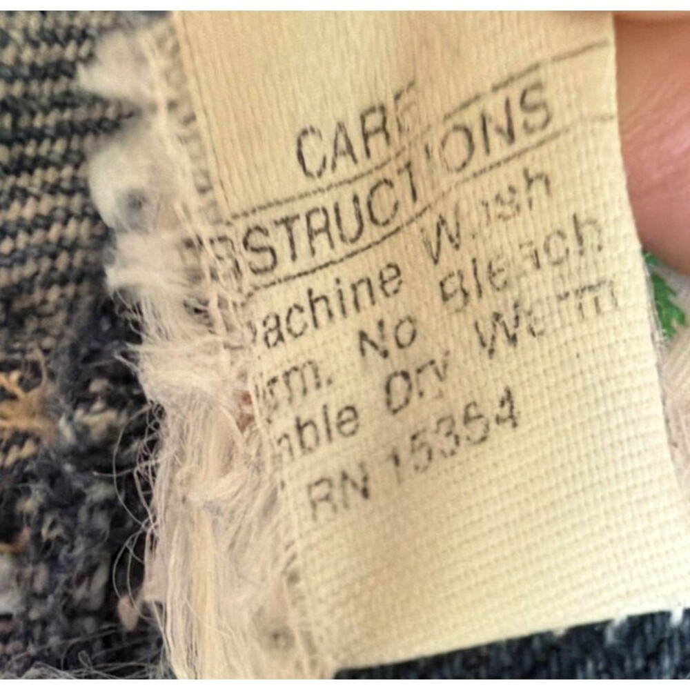 Vintage 80s Palmettos Acid Wash Denim Midi Skirt Pleated Button Back Slit L 16 - Picture 12 of 16